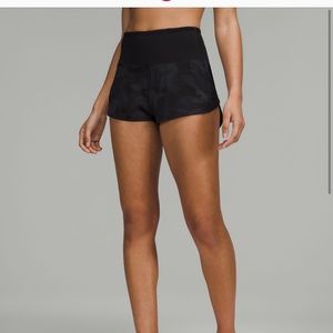 Lululemon speed up high-rise lined short 2.5” black camo